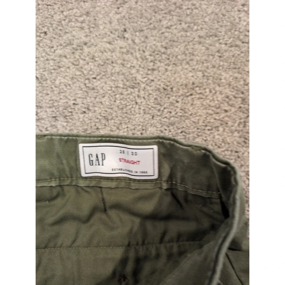 GAP Mens Straight Fit Chinos Olive Green Stretch Twill‎ Pants 28x30